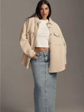 Good American Contour Faux Shearling Jacket.
